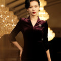 Deep Purple Velvet | Modernized Qipao Evening Dress（马莲）