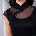 Black Ground with Floral Motifs | Modern one-Pieces Qipao Dress（晚俪）