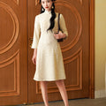 Champagne Gold Linen-Blend | A-Line Dress（南风）