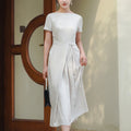 ivory white|Modern one-Pieces Qipao Dress（拢月）