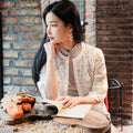 white lace|Versatile Qipao cardigan（青萤）