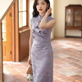 Taro Purple|Modern one-Pieces Qipao Dress（钰竹）