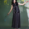 Deep purple - gray tone| Modern one-Pieces Qipao Top（阑霏）