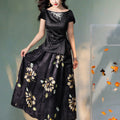 ink Black Silk Embroidered  | Sleeveless Camisole（墨莞）