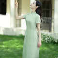 Pea - Green|Modern one-Pieces Qipao dress（陇月）