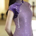 Amethyst Lace Embroidery | Modern one-Pieces Qipao Dress(玉妍)