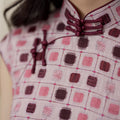Botanical-dyed geometric prints  | Modern one-Pieces Qipao Dress（念辞）