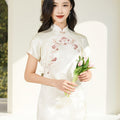 Ivory Vintage Ruyi Embroidery  | Modern one-Pieces Qipao Dress（玉茗）