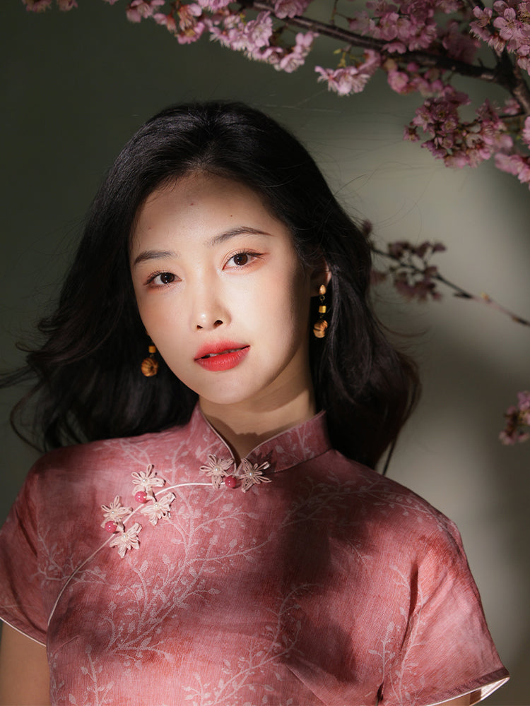 rouge color|Modern one-Pieces Qipao top（安悦）