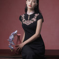 Sumi Black Artisan Embroidery | Neo-Chinese Dress（如苑）
