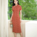 Red striping| Modern one-Pieces Qipao Dress（海云） - E·Beauty