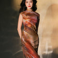 swoosh of sunset|Modern one-Pieces Qipao Dress（鎏光）
