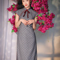 Dusk Grey with Red Polka Dots | Modern one-Pieces Qipao Dress(佳音)