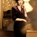 Deep Purple Velvet | Modernized Qipao Evening Dress（马莲）