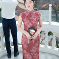 Leather Pink|Modern one-Pieces Qipao Dress（相思子）