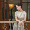 ivory white|Modern one-Pieces Qipao Dress（拢月）