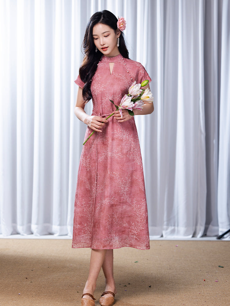 Rouge Pink   | Hand-Beaded Embellishment Dress（思悦）