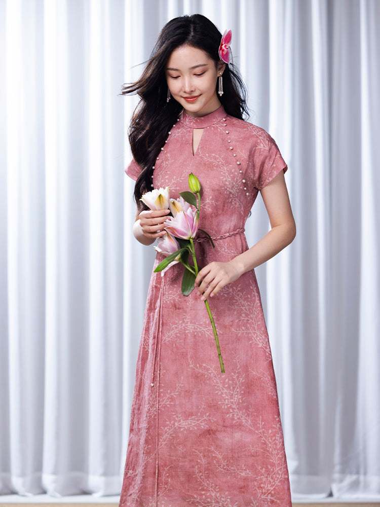 Rouge Pink   | Hand-Beaded Embellishment Dress（思悦）
