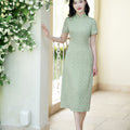 Pea - Green|Modern one-Pieces Qipao dress（陇月）