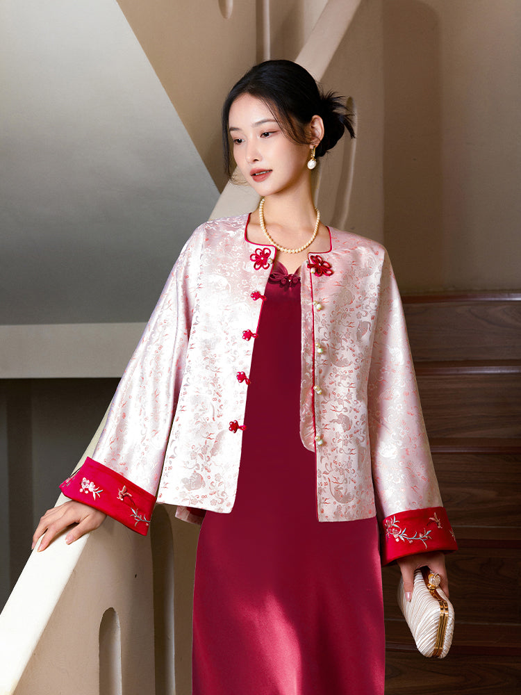 Vintage-Inspired Republic Era Schoolgirl Dress  | Velvet Cheongsam Top（琳悦）