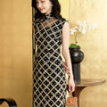 Caramel Diamond Lattice lace | Modern one-Pieces Qipao Dress（晗香）