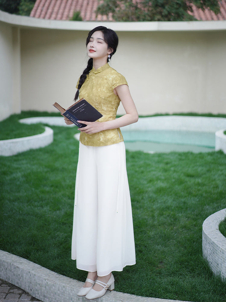 Sheer White| Wide-Leg Trousers（书裳）