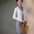 Goose Yellow   | Embroidered Knit Qipao Cardigan（诺洳）