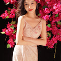 Peach-Tinted Camellia Embroidery | Slip Mermaid Gown（妤婉）