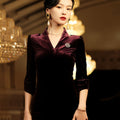 Deep Purple Velvet | Modernized Qipao Evening Dress（马莲）