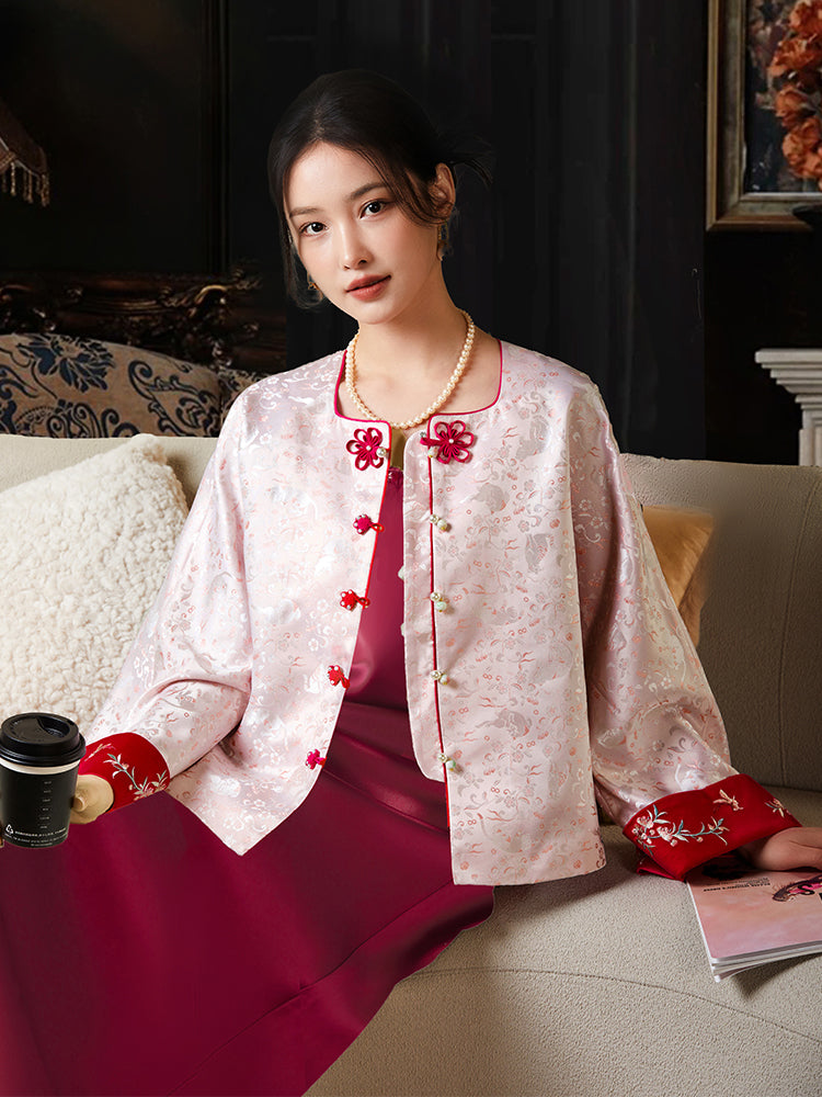 Vintage-Inspired Republic Era Schoolgirl Dress  | Velvet Cheongsam Top（琳悦）