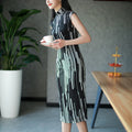 black and white stripes|Modern one-Pieces Qipao Dress（香嵩）