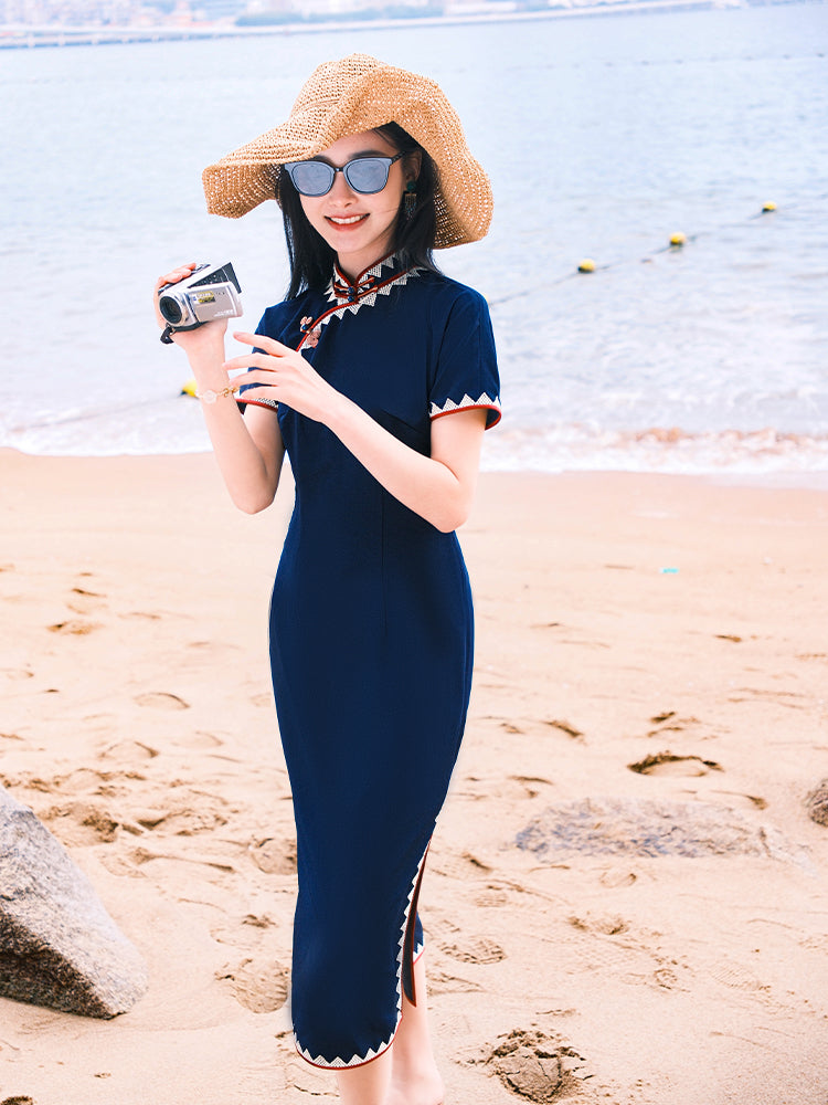 Ultramarine|Modern one-Pieces Qipao Dress（梓霖）