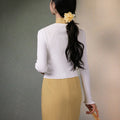 Goose Yellow   | Embroidered Knit Qipao Cardigan（诺洳）