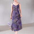 Lilac purple|Modern one-Pieces spaghetti strap dress（馨竹）