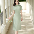 Pea - Green|Modern one-Pieces Qipao dress（陇月）