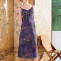 Lilac purple|Modern one-Pieces spaghetti strap dress（馨竹）