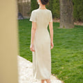 ivory white|Modern one-Pieces Qipao Dress（拢月）