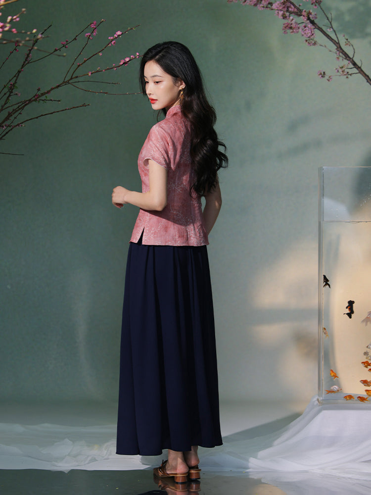 rouge color|Modern one-Pieces Qipao top（安悦）