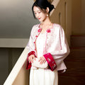 Vintage-Inspired Republic Era Schoolgirl Dress  | Velvet Cheongsam Top（琳悦）