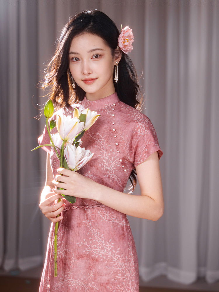 Rouge Pink   | Hand-Beaded Embellishment Dress（思悦）