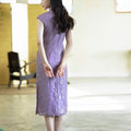 Amethyst Lace Embroidery | Modern one-Pieces Qipao Dress(玉妍)