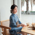 Indigo Cotton-Linen Tie-Dye | Modern one-Pieces Qipao Dress（清宇）