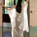 beige | Semi-Sheer Embroidered Sun Cover-Up (疏清)