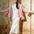 Dianthus Pink Embossed Jacquard  | Silk Cover-Up（晴妍）