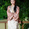 Dianthus Pink Embossed Jacquard  | Silk Cover-Up（晴妍）