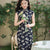Blue cloth print|Modern one-Pieces Qipao Dress（幽荷）