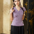 Lilac| Blouse with Exquisite Bamboo Patterns（玉茹）