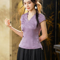 Lilac| Blouse with Exquisite Bamboo Patterns（玉茹）
