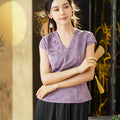 Lilac| Blouse with Exquisite Bamboo Patterns（玉茹）