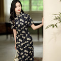 Blue cloth print|Modern one-Pieces Qipao Dress（幽荷）